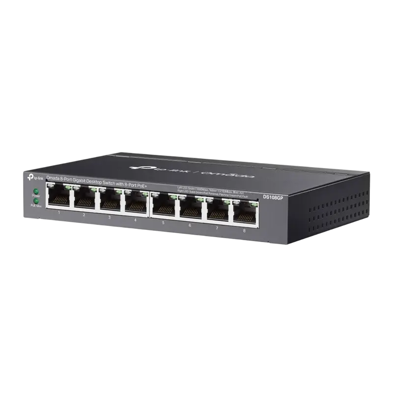 Switch de rețea TP-LINK DS108GP, 8x IEEE 802.3af/at PoE+ Ports