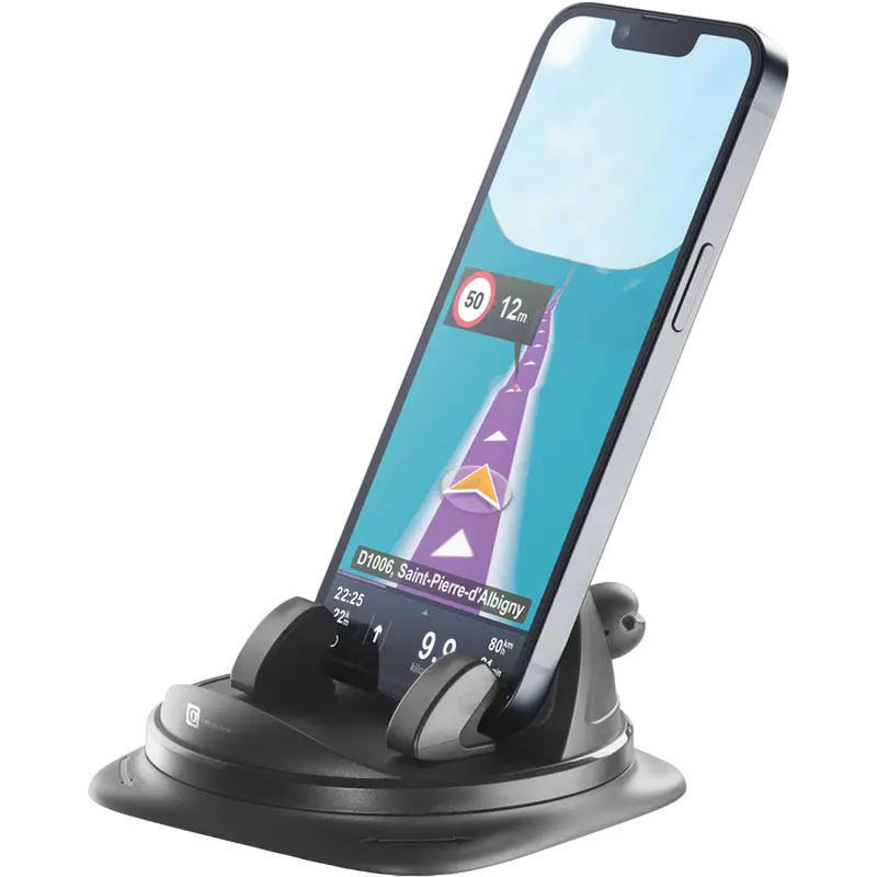 Suport pentru smartphone Cellularline Dash Hub 360, Negru