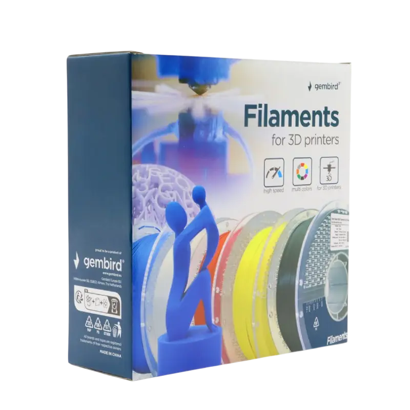 Filament pentru imprimantă 3D Gembird 3DP-ABS1.75HY-01-BK, ABS, Negru, 1.75 mm, 1kg