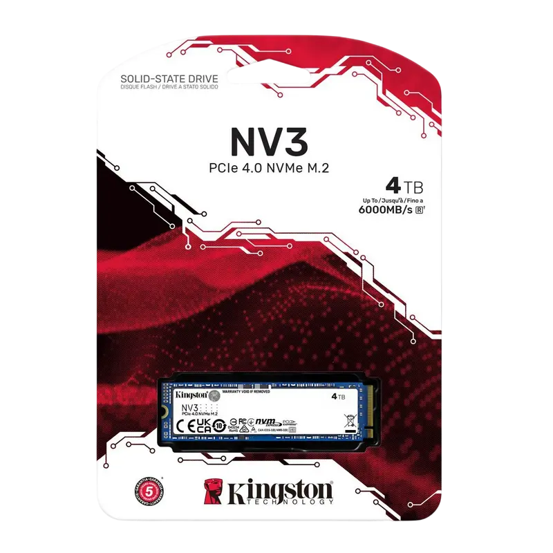 Накопитель SSD Kingston NV3, 4096Гб, SNV3S/4000G