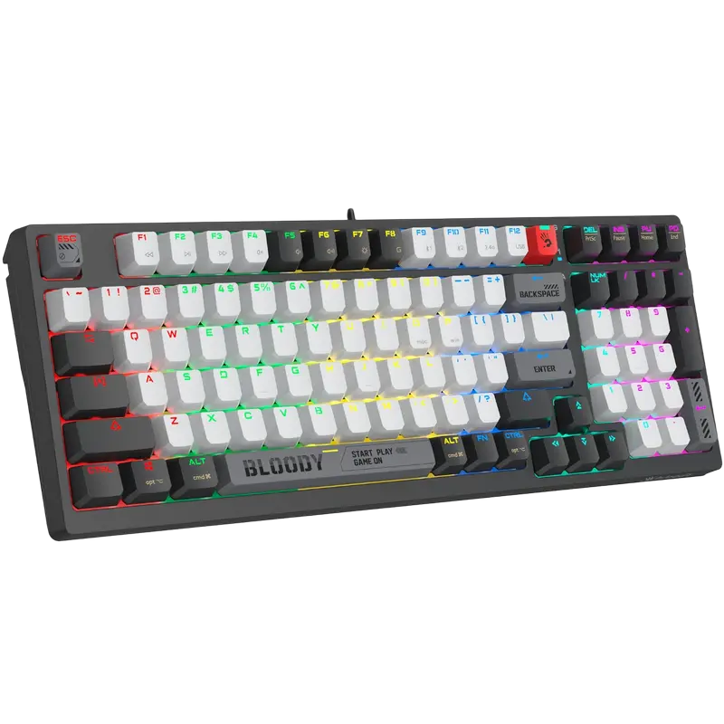 Tastatură Bloody WS98, Cu fir / Fără fir, Gri