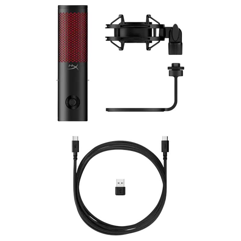 Microfon Gaming HyperX QuadCast 2, Cu fir, Negru