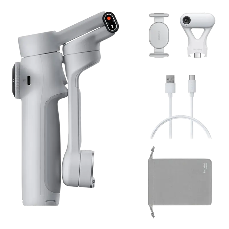 Pachet stick selfie Insta360 Flow 2 cu tracker AI, gri