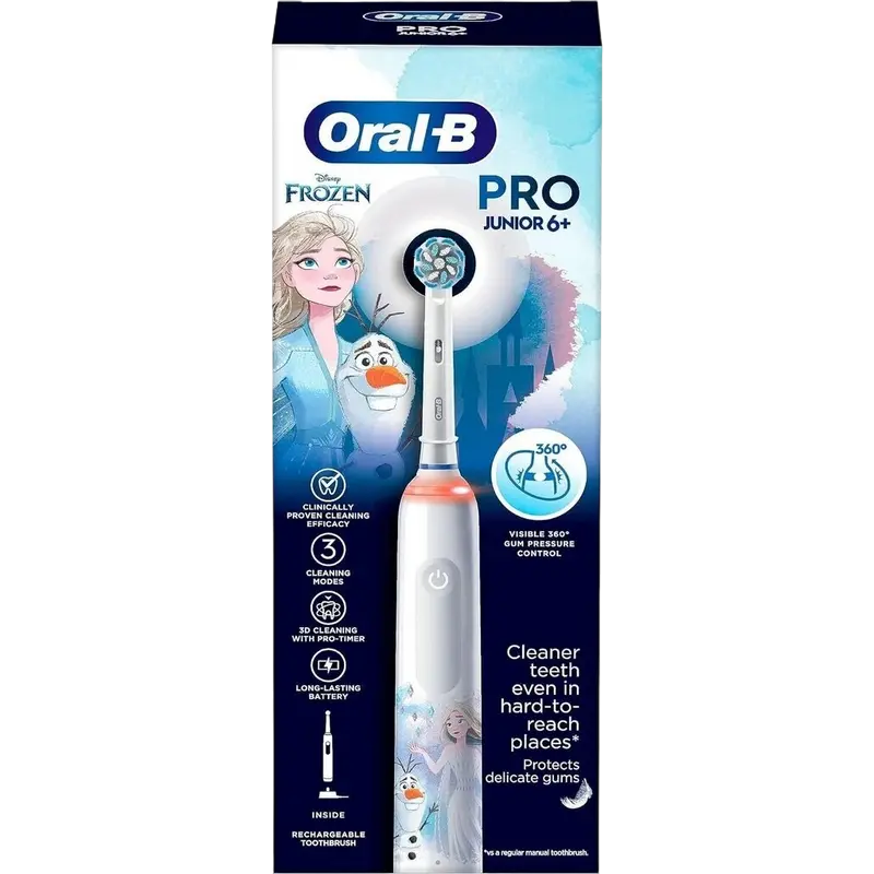 Periuță de dinți electrică Braun Oral-B Junior Frozen PRO 3, Alb