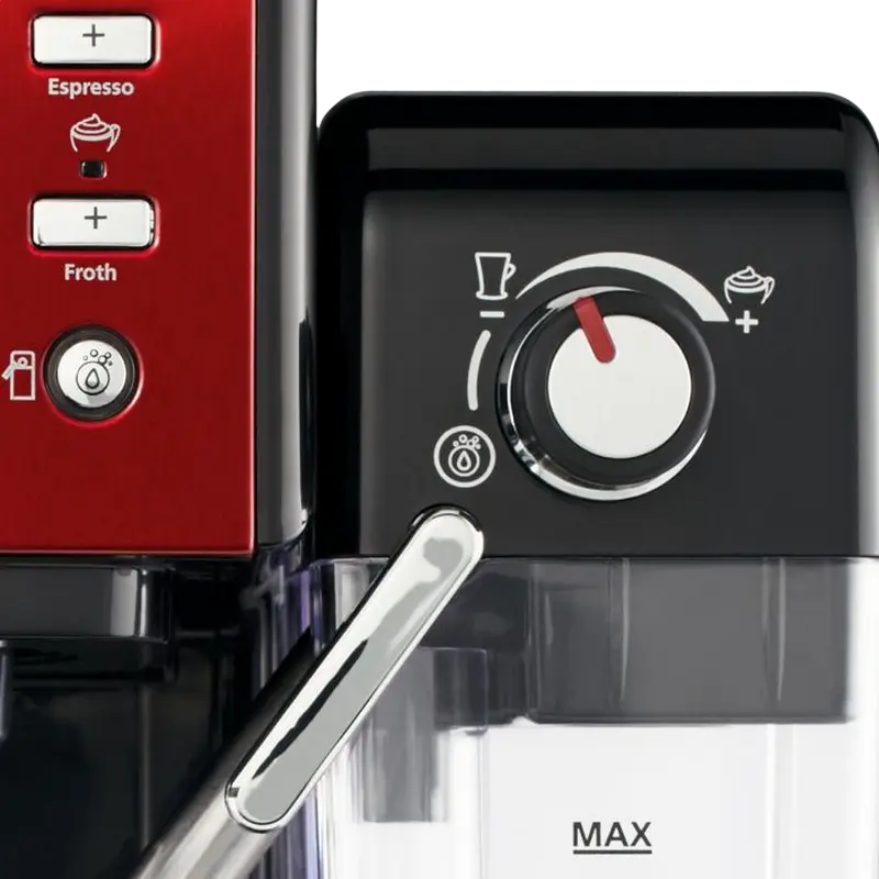 Cafetiera manuala Breville Prima Latte II VCF109X-01, 1050W, Roșu