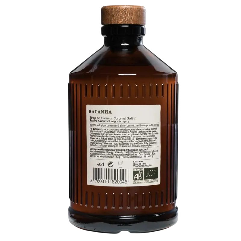 Sirop Bacanha Brut Caramel Salé, 400 ml