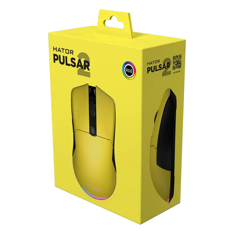 Gaming Mouse HATOR Pulsar 2, Galben