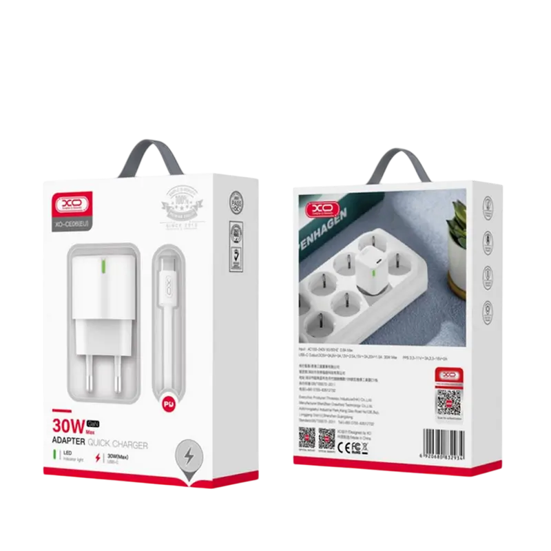 Încărcător XO CE06, 30W, Alb