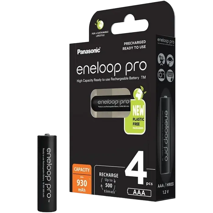 Acumulatori Panasonic BK-3HCDE/4CP, AA, 2500mAh, 4buc.