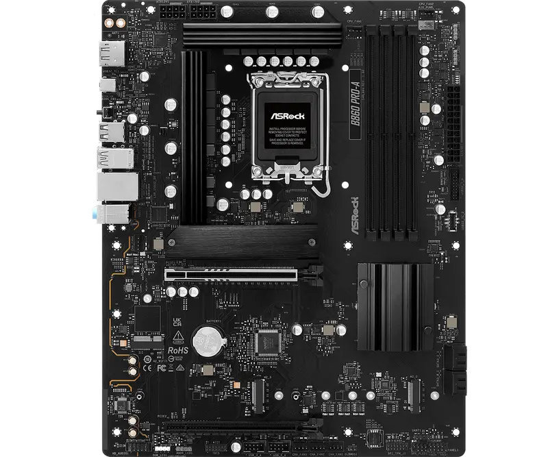 Placa de bază ASRock B860 Pro-A, LGA1851, Intel B860, ATX