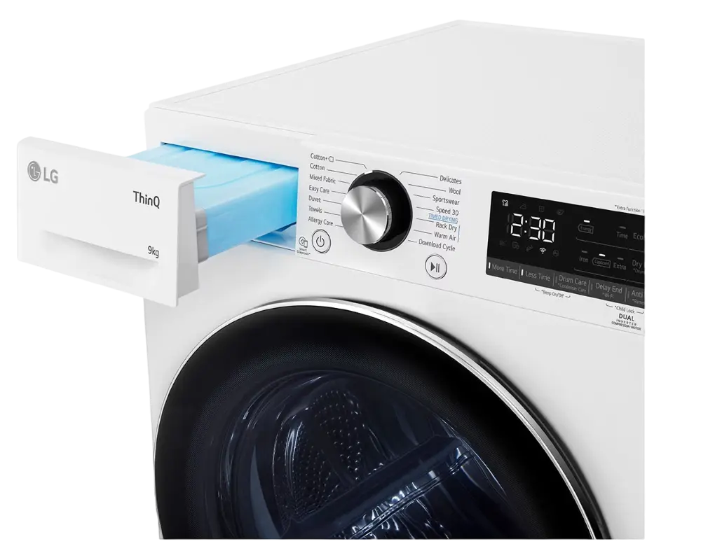Maşină de uscat LG RH90V9AV2N, 9kg, Alb