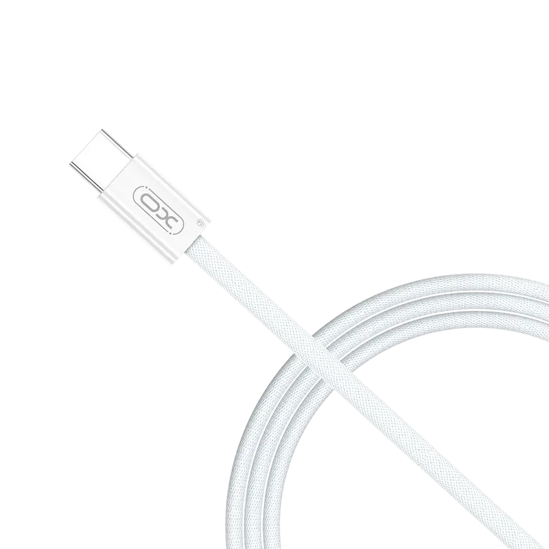 Cablu pentru încărcare și sincronizare XO NB-Q260B, USB Type-C/USB Type-C, 1,5m, Alb