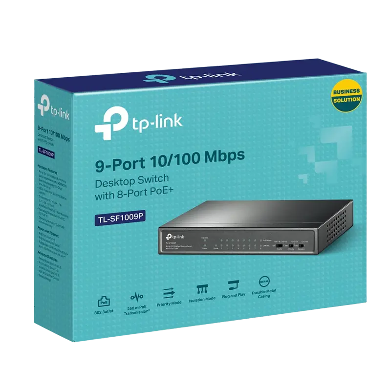 Comutator PoE TP-LINK TL-SF1009P, 8x IEEE 802.3af/at