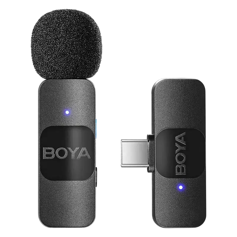 Microfon portabil pentru înregistrare vocală Boya BY-V10, Fără fir, Negru