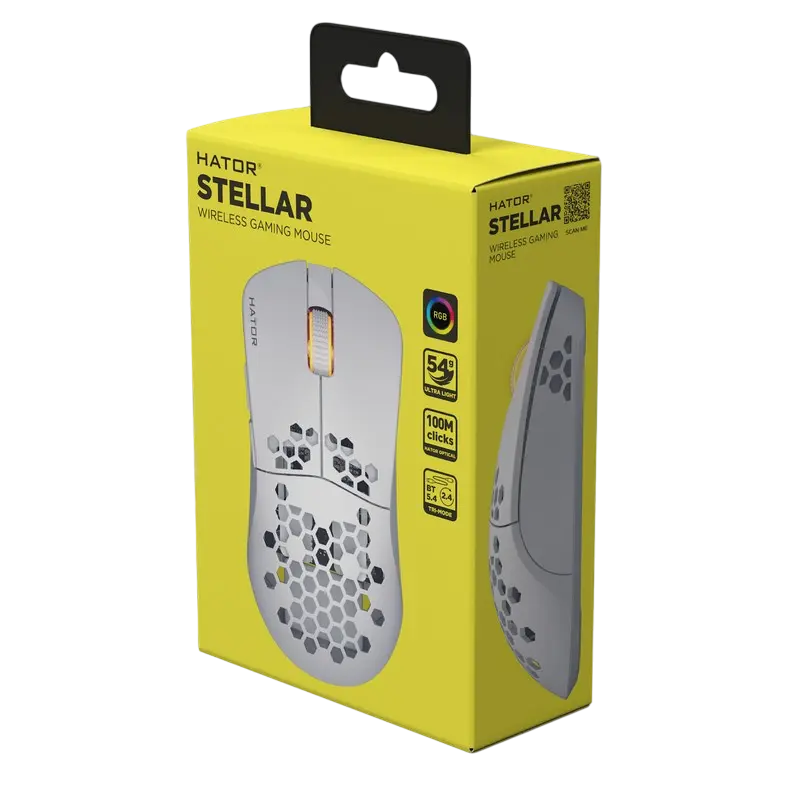 Mouse Wireless HATOR Stellar, Alb