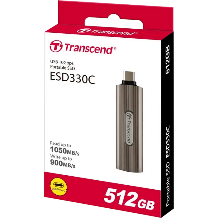 SSD portabil extern Transcend ESD330C, 512 GB, Cafeniu (TS512GESD330C)