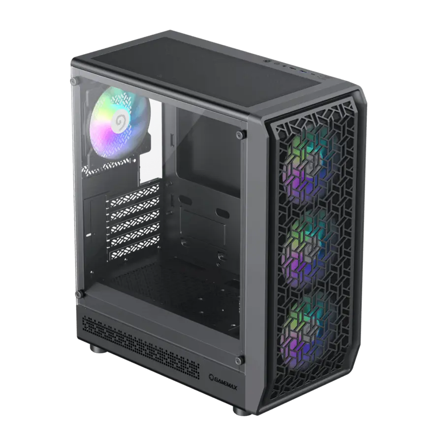 Carcasă PC Gamemax Forge MB, Midi-Tower, Fără PSU, Negru