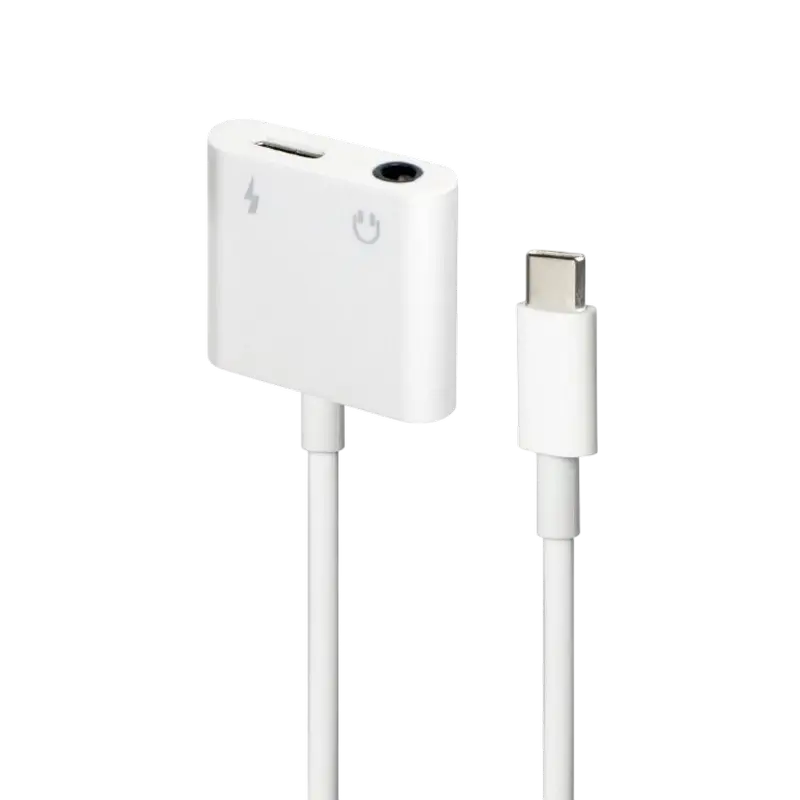 Audio Adaptor Cablexpert A-CM-3.5FP-01, USB Type-C (M) - 3.5mm 4-pin (F), 0,01m, Alb