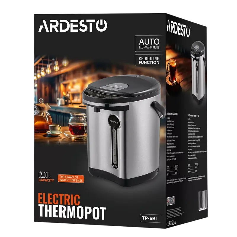 Термопот Ardesto TP-6BI, Нержавеющая сталь