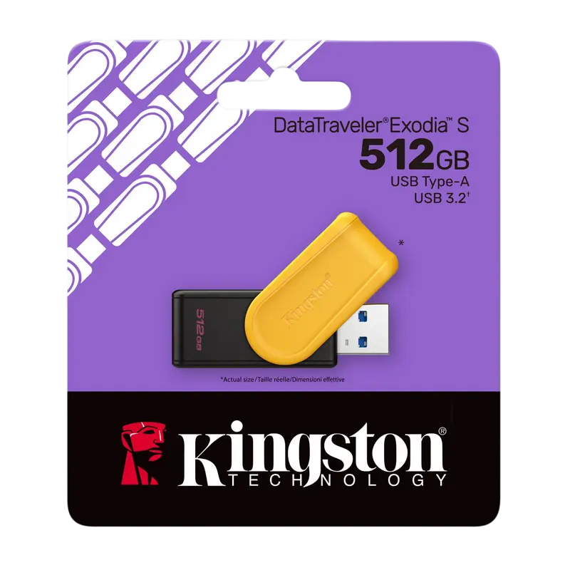 Memorie USB Kingston DataTraveler Exodia S, 512GB, Negru | Galben