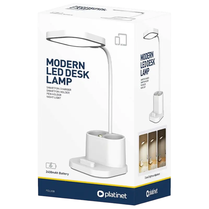 Lampa de birou Platinet Pen Holder PDL008 , Alb