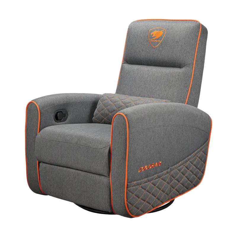 Игровое кресло Cougar FIDOM, Имитация льна, Серый | Оранжевый