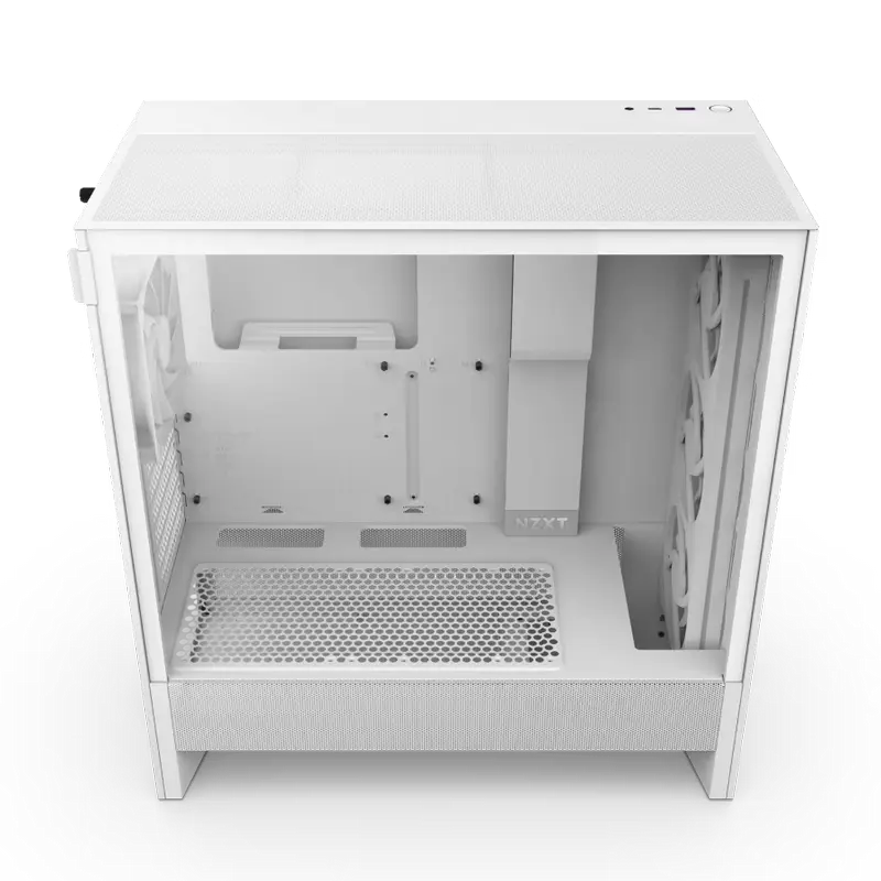 Carcasă PC NZXT H5 Flow RGB, Midi-Tower, Fără PSU, Alb