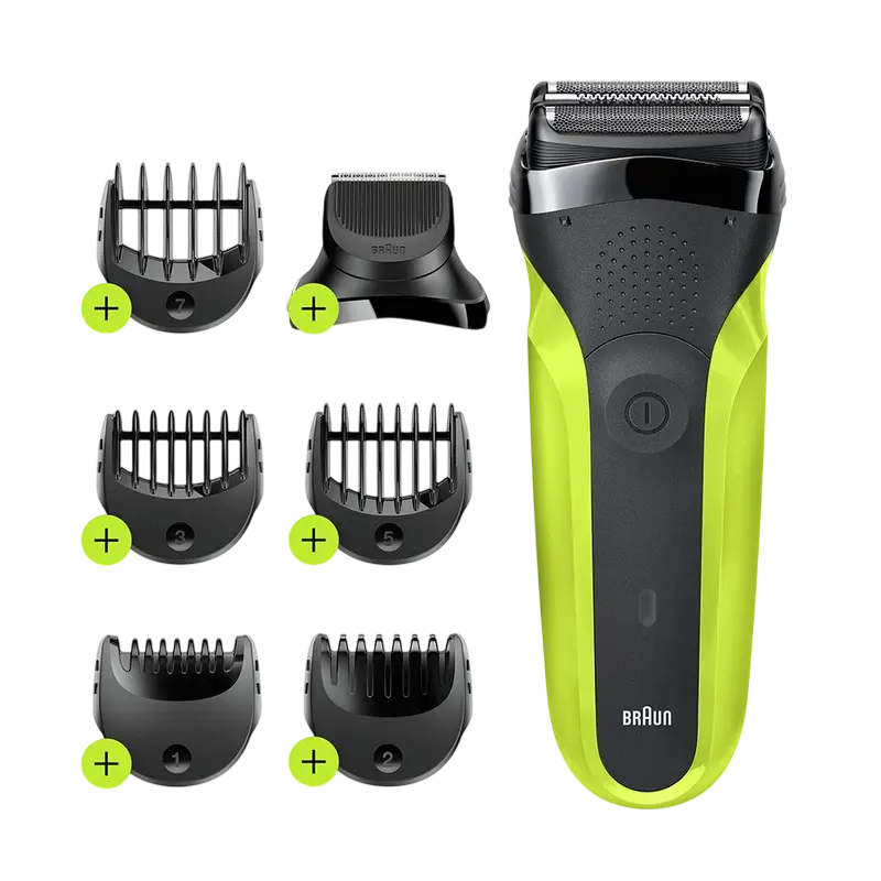 Aparat de ras electric Braun 300BT, Negru | Verde