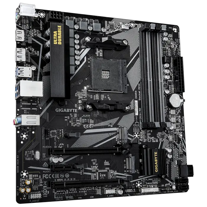 Placă de bază Gigabyte B550M DS3H R2, AM4, AMD B550, Micro-ATX