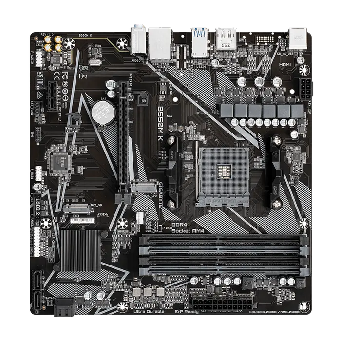 Placă de bază Gigabyte B550M K, AM4, AMD B550, Micro-ATX