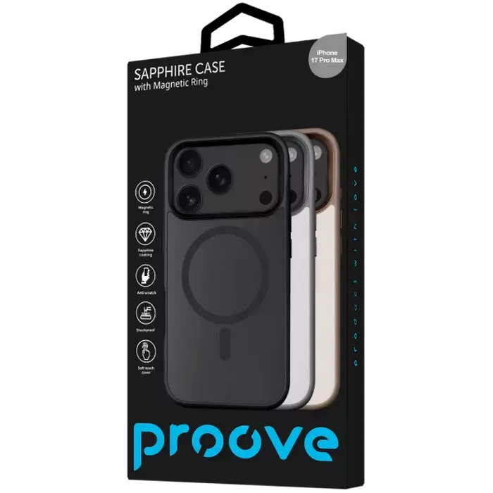 Husă Proove Sapphire with MagSafe pentru Apple iPhone 17 Pro Max, Natural Titanium
