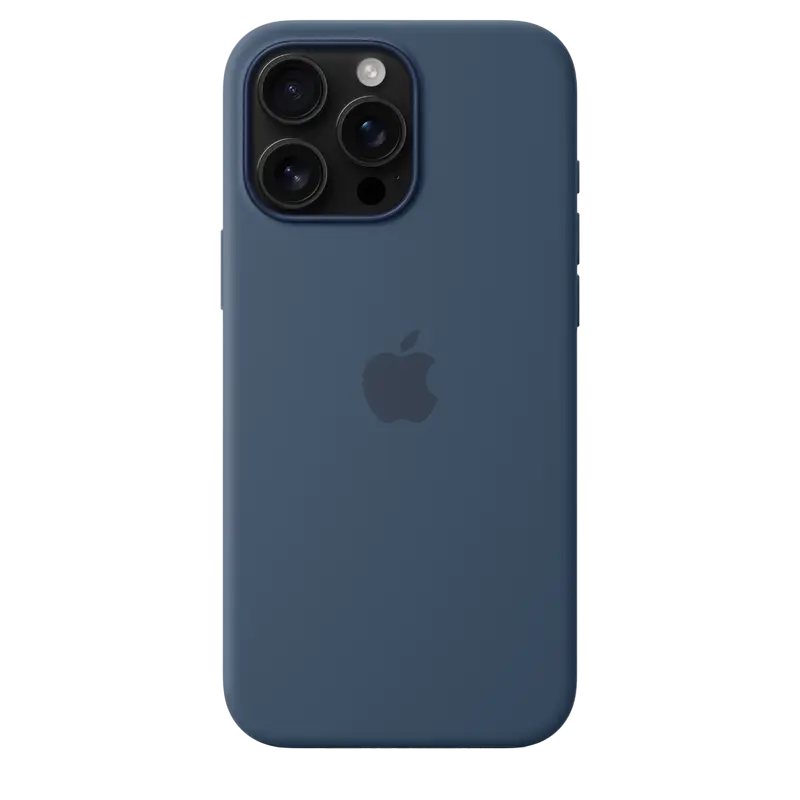 Husa Apple iPhone 16 Pro Max din silicon cu MagSafe, denim