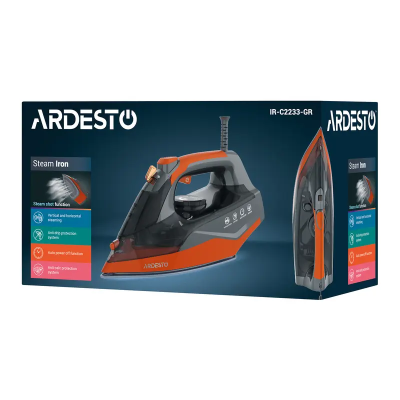 Fier de călcat Ardesto IR-C2233-GR, 2200W, Negru | Portocaliu