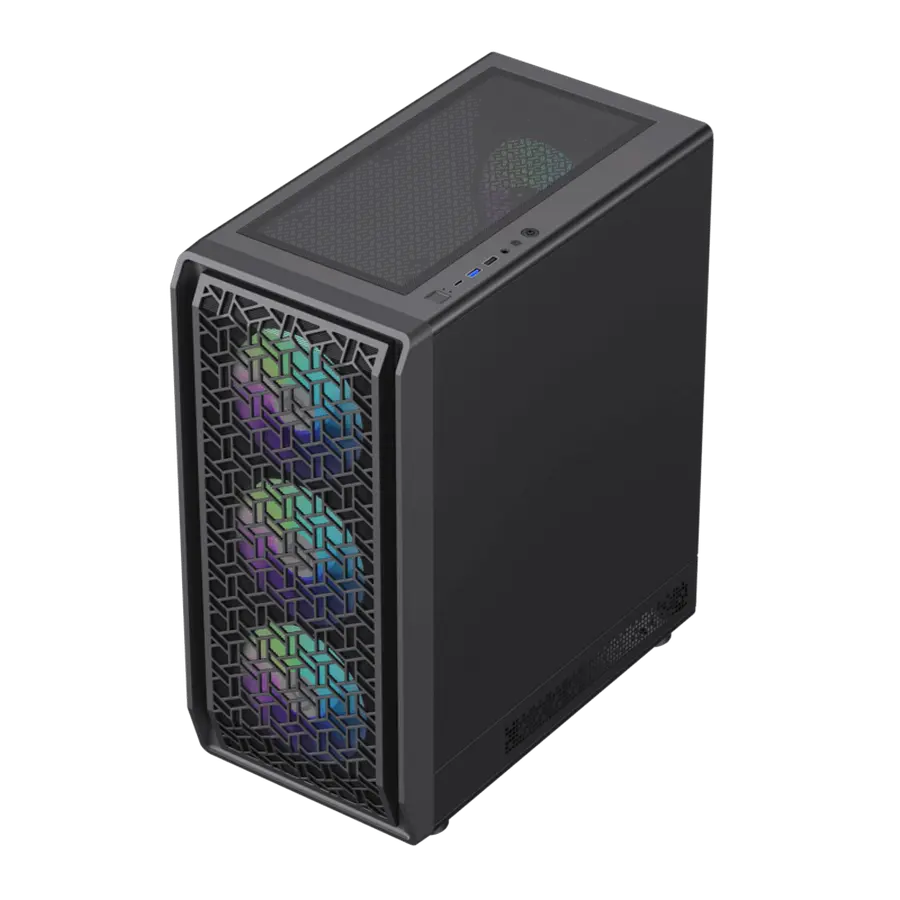 Carcasă PC Gamemax Forge MB, Midi-Tower, Fără PSU, Negru