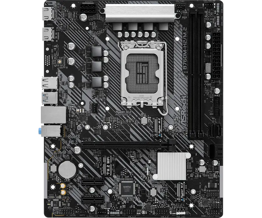Placă de bază ASRock B760M-H2/M.2, LGA1700, Intel B760, Micro-ATX