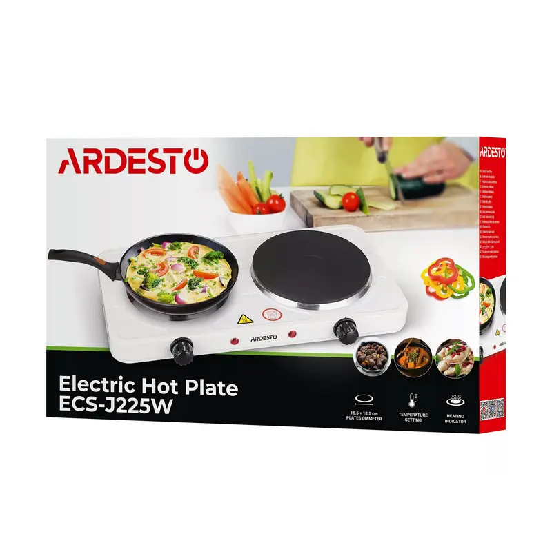 Электрическая настольная плита Ardesto ECS-J225W, Белый