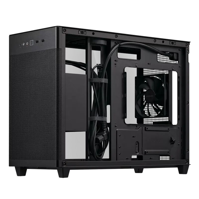 Carcasă PC ASUS Prime AP201 Tempered Glass Edition, Mini-Tower, Negru