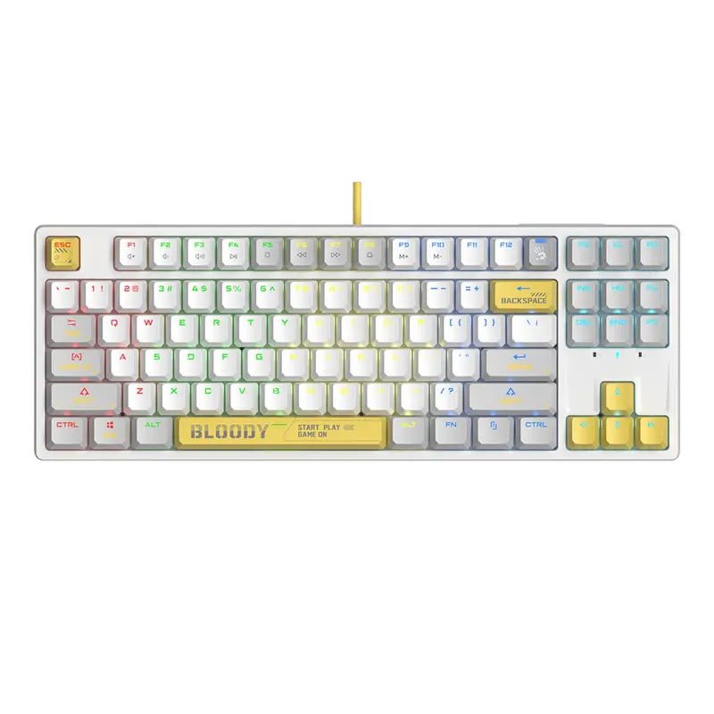 Tastatură Bloody S87, Cu fir, Alb..