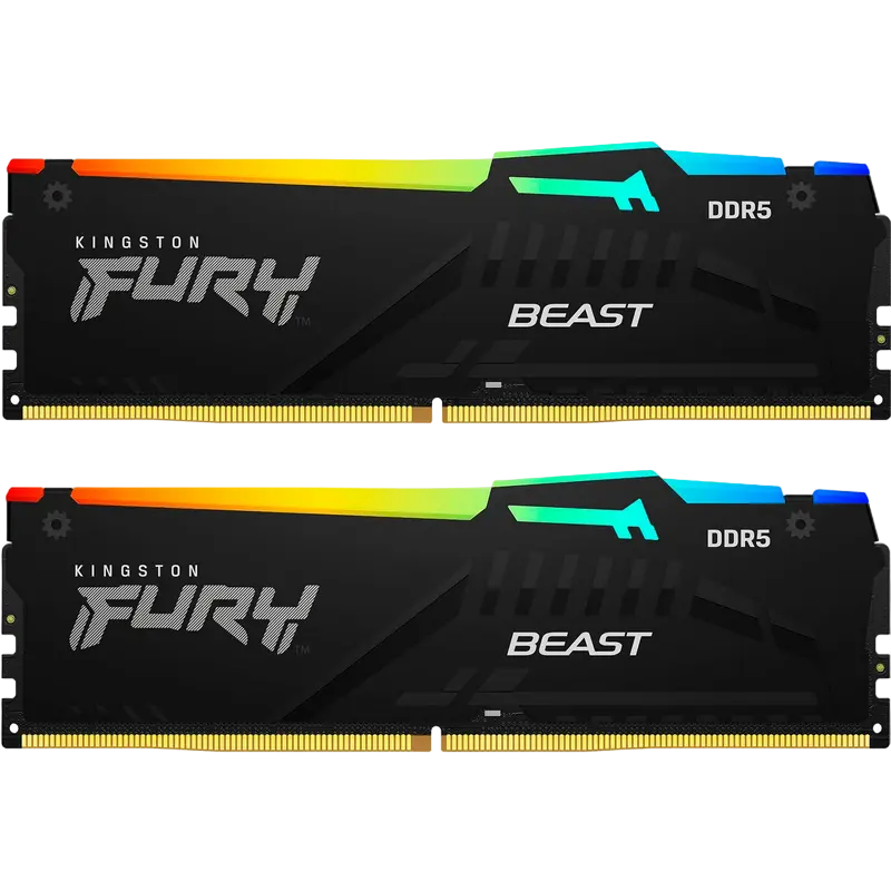 Memorie RAM Kingston FURY Beast RGB, DDR5 SDRAM, 5200 MHz, 32 GB, KF552C36BBEAK2-32