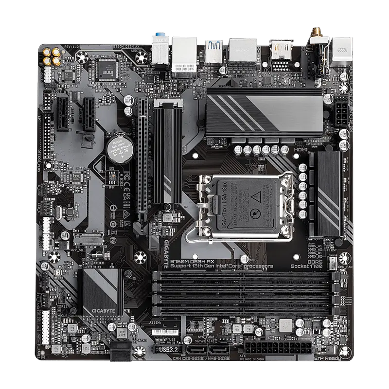 Placă de bază Gigabyte B760M DS3H AX, LGA1700, Intel B760, Micro-ATX