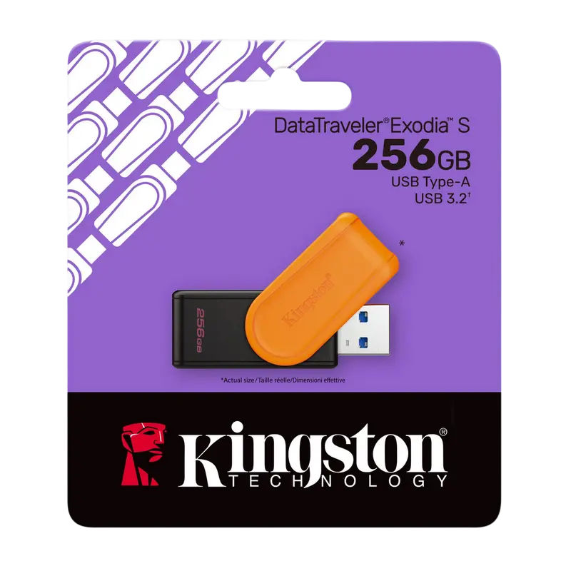 Memorie USB Kingston DataTraveler Exodia S, 256GB, Negru | Portocaliu