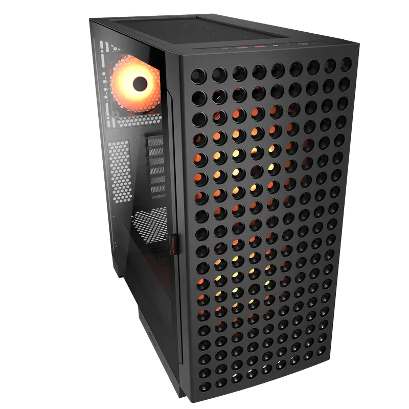 Carcasă PC Cougar Airface ECO RGB, Midi-Tower, Fără PSU, Negru