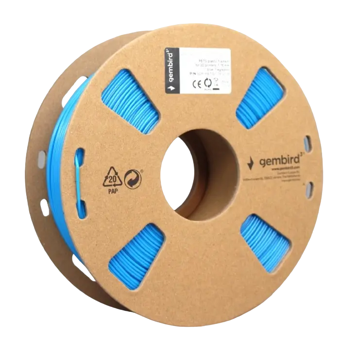 Filament pentru imprimantă 3D Gembird 3DP-PETG1.75-01-B, PETG, Albastru, 1.75 mm, 1 kg