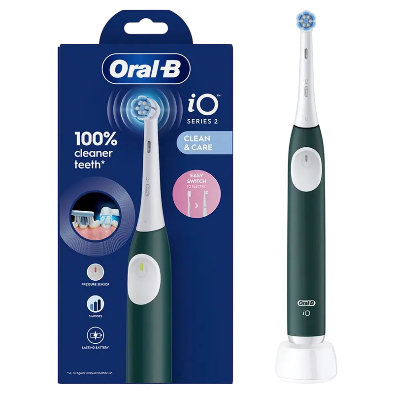 Periuță de dinți electrică Braun Oral-B iO2, Forest Green