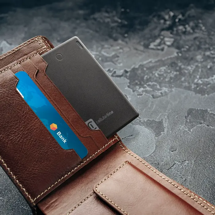 Tracker inteligent Cellularline Tracy Card, Negru