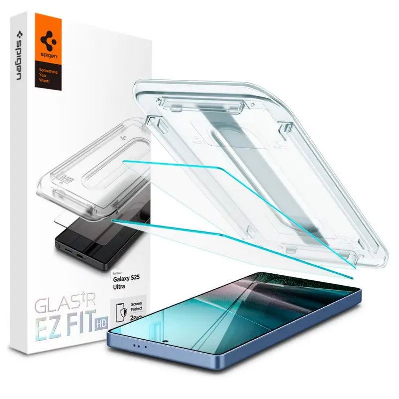 Sticlă de protecție Spigen EZ FIT pentru Samsung S25 Ultra, 2 buc, Transparent