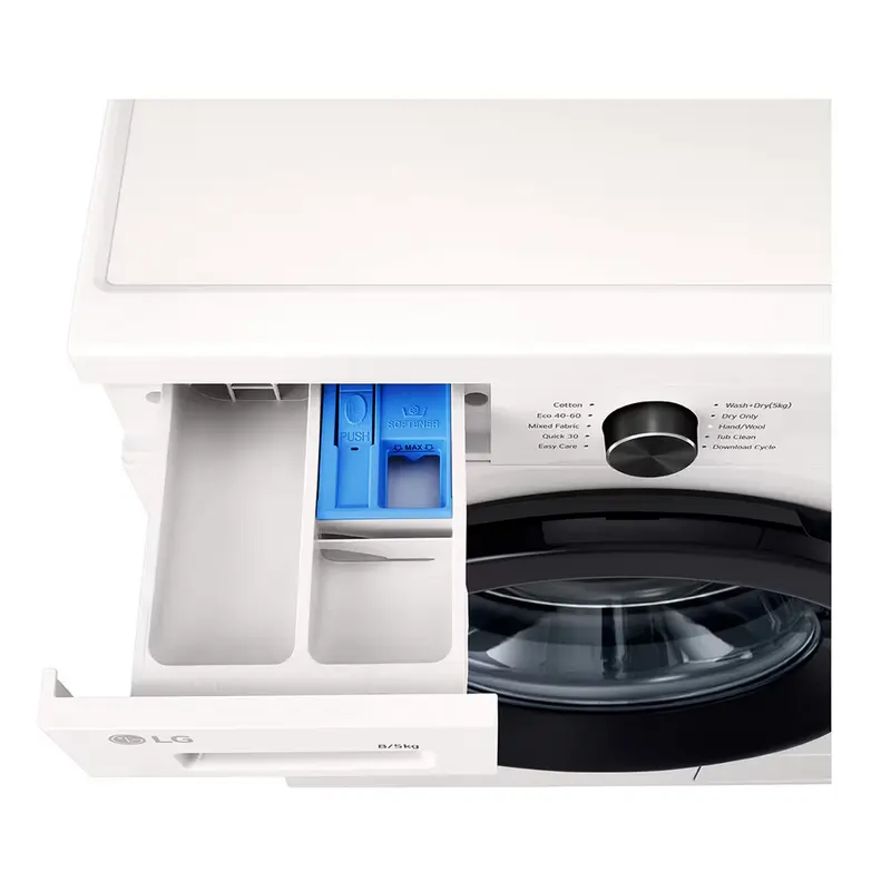 Mașină de spălat cu uscător LG W4X1085NWK, 8kg, Alb