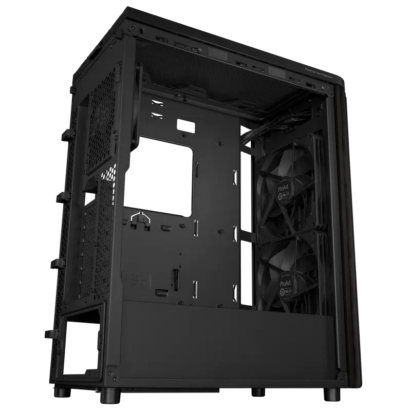 Carcasă PC ASUS ProArt PA401 Wood TG, Midi-Tower, Fără PSU, Negru
