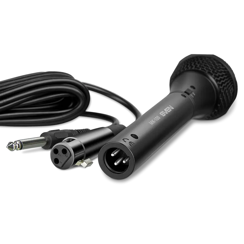 Microfon Karaoke SVEN MK-100, Cu fir, Negru