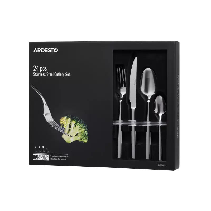 Набор столовых приборов Ardesto AR0724BES, Нержавеющая сталь